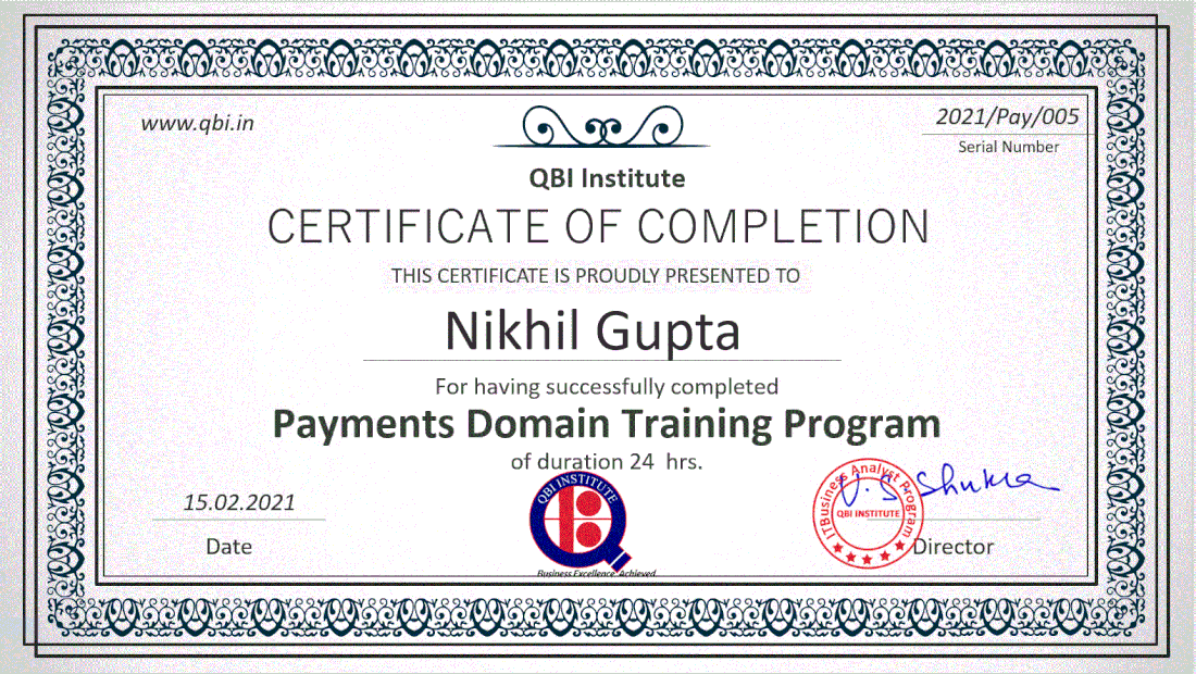 Payments Domain Certification