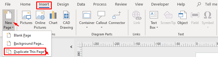 Insert a Duplicate Page in Visio